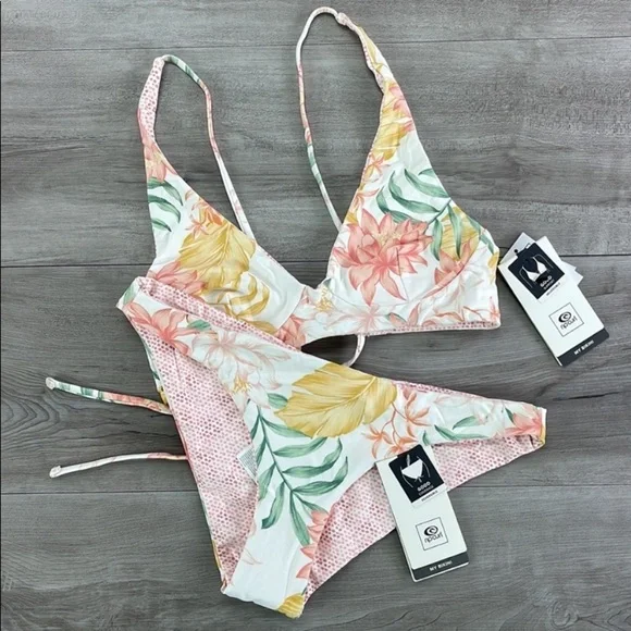 ☀️RIP CURL☀️ LA BONITA RESERVABLE CROP LA BONITA GOOD PANT BIKINI SET - Picture 7 of 16
